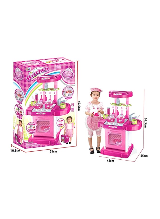 Portable Lightweight Compact Unique Detailed Design Pretend Kitchen Play Set inch - Image 3