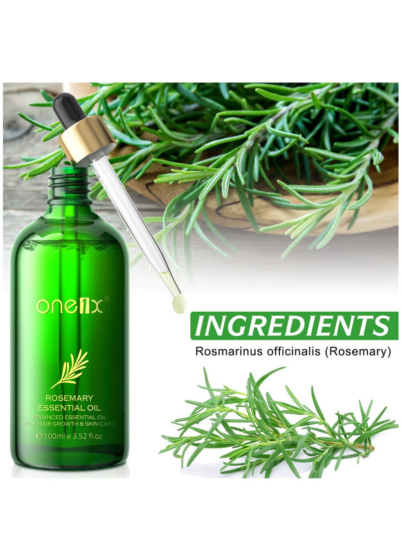 one1x - 100ml Rosemary Hair Growth & Body Oil 100% Pure Natural Steam Distilled Rosemary Oil for Hair Growth Multipurpose Hair Eyebrow Eyelash Growth Oil Moisturizing Hair Oil - Image 1