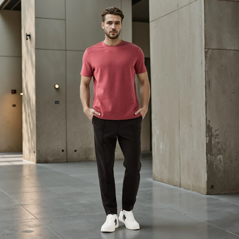 سبلاش فيڤ تيشيرت بياقة دائرية بقصة مريحة ونقش بارز