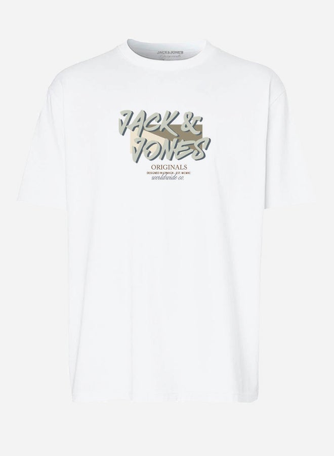 جاك اند جونز تيشيرت قصير بأكمام قصيرة وطبعة جرافيك