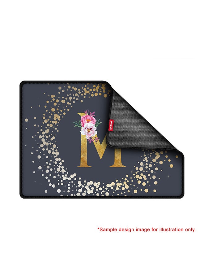 Stylizedd - Designer Gaming Mouse Pad Anti-Skid Mousepad Large Keyboard Mouse Pad Desk Mat Custom Monogram Initial Letter Floral Pattern Alphabet - H(Olive Green) - Image 1