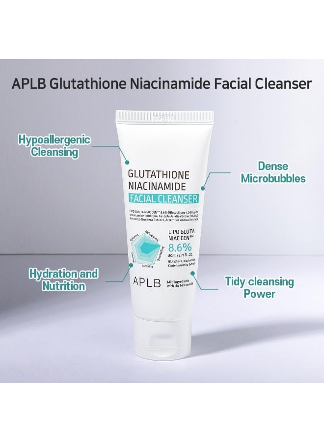 APLB Glutathione Niacinamide Facial Cleanser | LIPO GLUTA NIAC CEN™ 8.6% 2.71 FL.OZ/Korean Skincare, Cares for Tighten Pores & Sebum, Long lasting nourishment and deep moisture for soft skin - Image 5