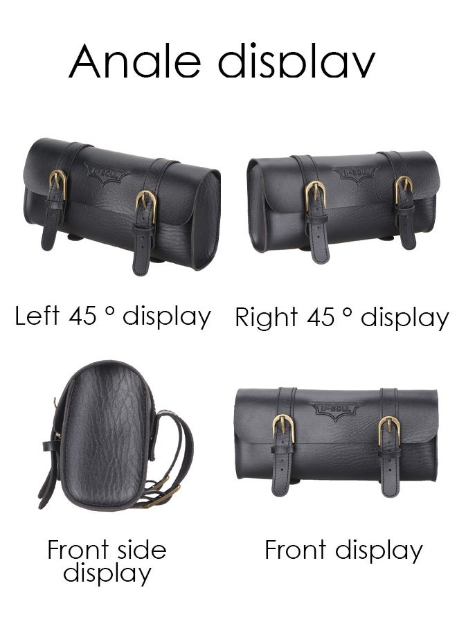 Generic Vintage Bicycle Bag Waterproof Bike Handlebar Bag Large CapacityCycling Handlebar Bag Bike Front Frame Storage Bag for Mountain and Road Bikes Versatile Cycling Accessories (Black)  - Image 5
