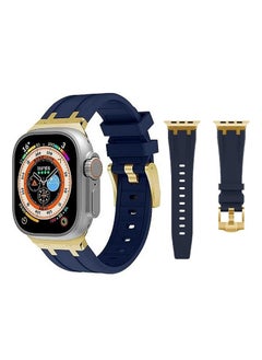 Generic Liquid Silicone Rubber Bands Compatible with Apple Watch Series Ultra 2 49/45/44/42 mm, Luxury Rubber Strap with Stainless Steel Adapter  - Image 1