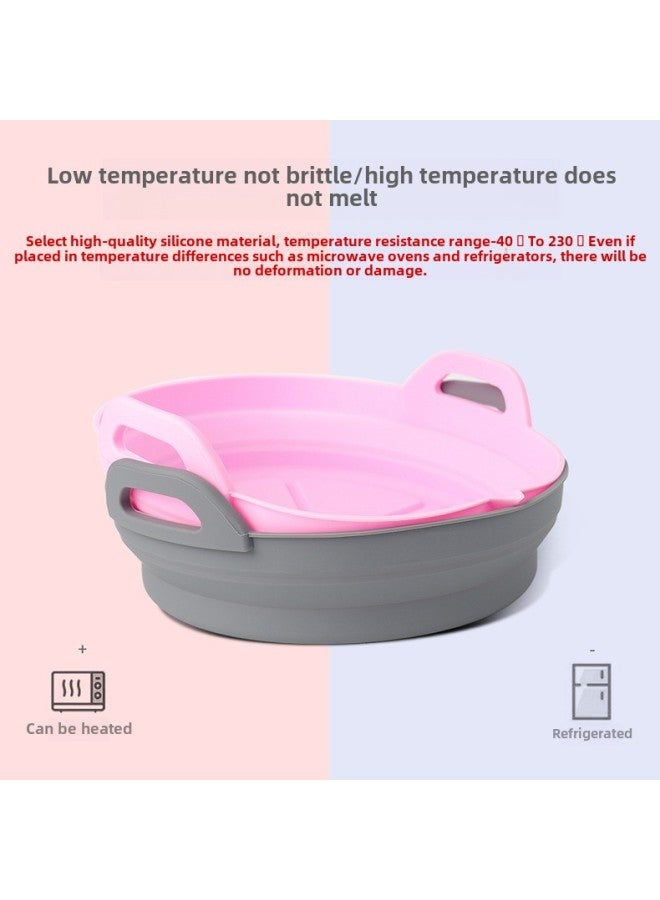 Folding Air Fryer Silicone Baking Pan Suit Household Microwave Oven Tray Baking Pad Food Grade Silicone Pad-Specifications:Gray-insulated Gloves  - Image 5