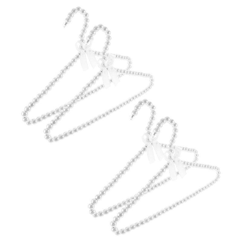 4pcs Beaded Kids Hangers: Small Hangers With Bowknot For Children & Pet Clothes - Non Closet Organizer For Clothing Pants Coats - Image 2