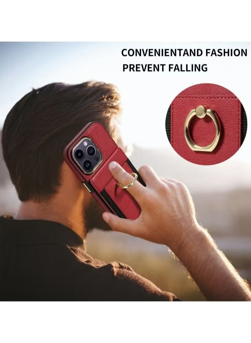 X-level iPhone 15 Pro Case Wallet With Credit Card Cover With Flip Premium Leather Phone Ring Stand Holder Kickstand Heavy Duty Protective Cover Accessories Protection For iPhone iPhone 15 Pro  - Image 3