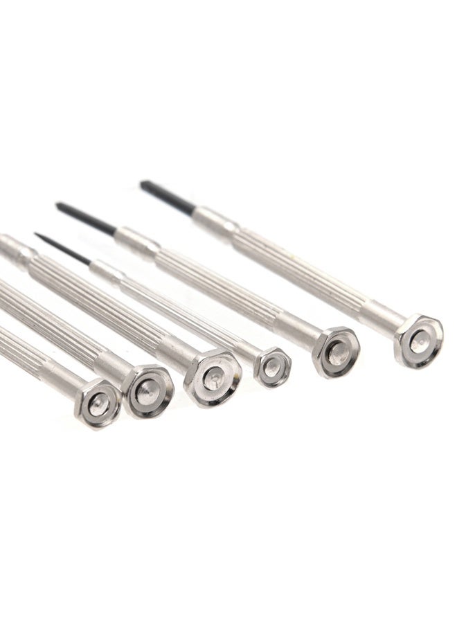 لوازم طقم مفكات براغي دقيقة مكون من 6 قطع - مفكات صغيرة برؤوس مسطحة وفيليبس بمقابض محكمة وأغطية دوّارة - مثالي لتصليح النظارات والساعات والهواتف والأجهزة الإلكترونية - Image 4