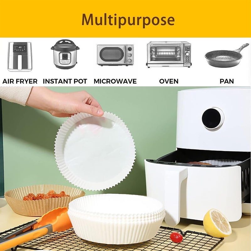 TANGBLIB 100pc Baking Liner Paper-Disposable Liner for Air Fryer-Waterproof, Oil-Repellent Parchment Paper for Baking, Microwave, Air Fryer-(White-20cm) - Image 5