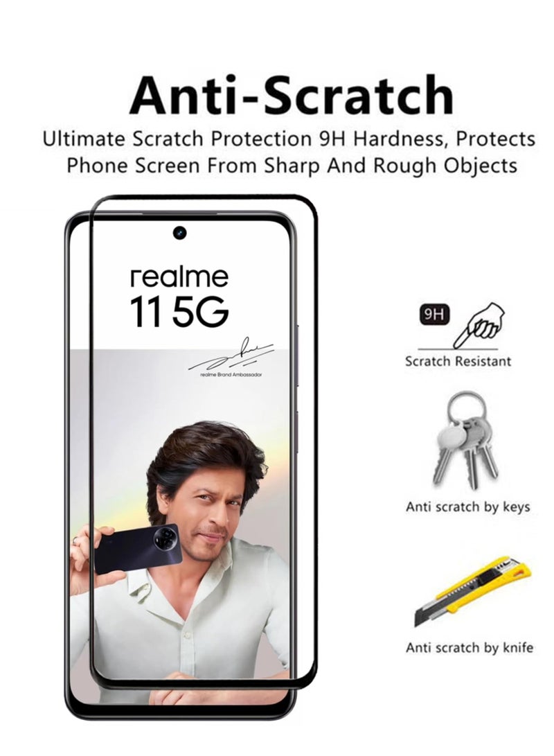 Tempered Glass Screen Protector For Realme 11 5G - Black - Image 3