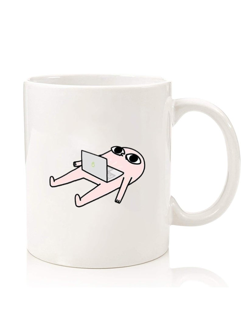 Theodor Premium Quality Two Sided Printed Coffee Mug Tea Cup For Home Office, Kids Men Women Sleep with Laptop - Image 1