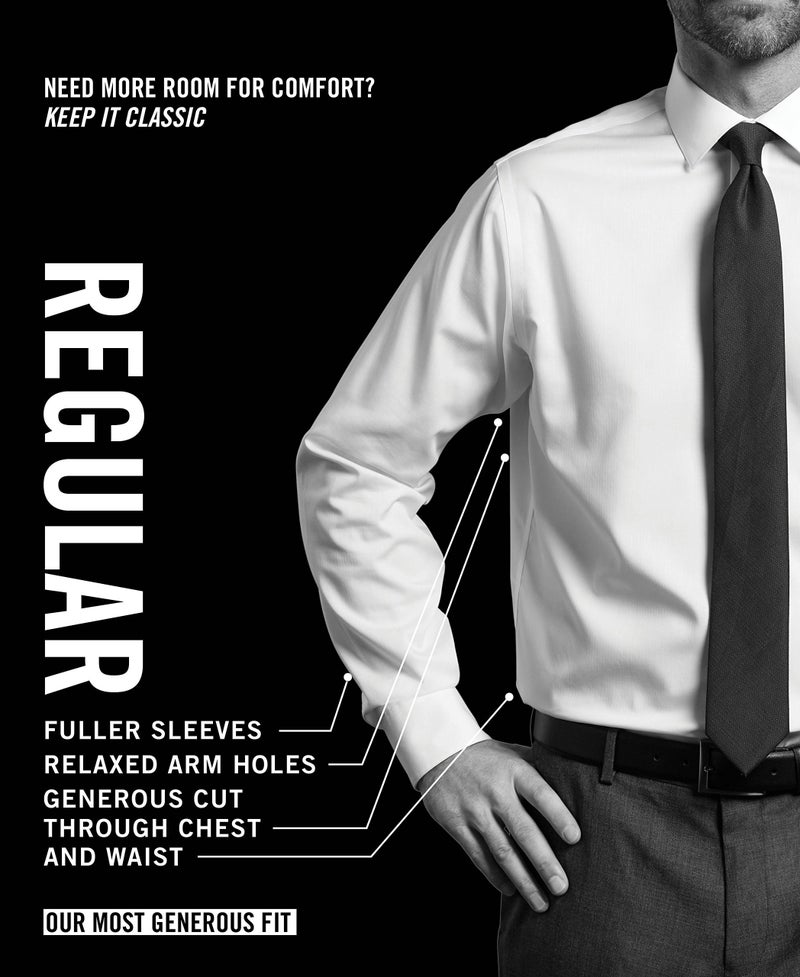 Van Heusen mens Van Heusen Men's Pinpoint Regular Fit Solid Button Down Collar dress shirts, White, 17.5 Neck 32 -33 Sleeve X-Large US - Image 4
