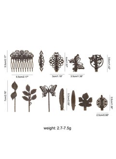 Lawie Lawie 24 Pack Vintage Retro Boho Decorative Metal Hair Clips Barrettes Butterfly Flower Leaf Feather Duckbill Alligator Hairpins Bobby Pins Comb Wedding Bridal Accessories for Women  - Image 5