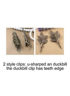 Lawie Lawie 24 Pack Vintage Retro Boho Decorative Metal Hair Clips Barrettes Butterfly Flower Leaf Feather Duckbill Alligator Hairpins Bobby Pins Comb Wedding Bridal Accessories for Women  - Image 4