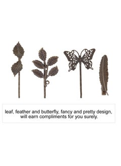 Lawie Lawie 24 Pack Vintage Retro Boho Decorative Metal Hair Clips Barrettes Butterfly Flower Leaf Feather Duckbill Alligator Hairpins Bobby Pins Comb Wedding Bridal Accessories for Women  - Image 3