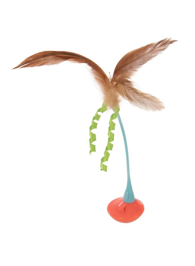 Petlinks Tippy Teaser Self Righting Rocking Feather Cat Toy  Blue/Orange, One Size - Image 2