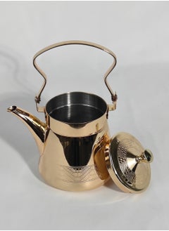 HTH 1-Piece Food Grad Stainless Steel Arabic Style Teapot Luxury Engraved Design Tea Kettle with Attached Lid and Ergonomic Handle 0.7 L/0.9 L/1.2 L  - Image 2