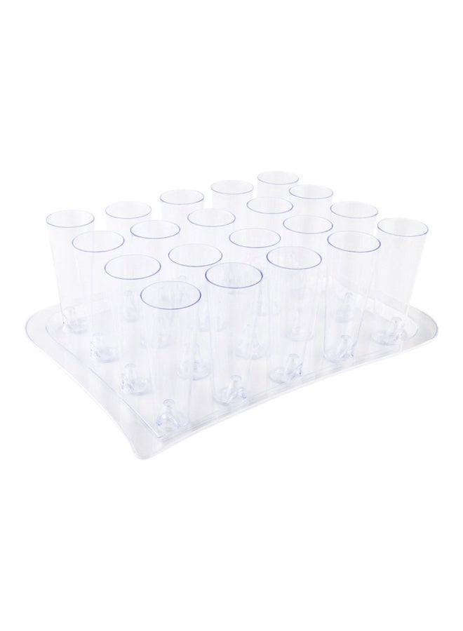 Restaurantware 4.5 Ounce Plastic Straight Wall Shooter Glasses, 100 Tall Cocktail Glasses- Trays Sold Separately, Clear Plastic Clear Champagne Glasses, For Mimosas, Sparkling Wines And Champagne - Image 1