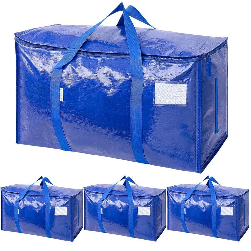 TICONN 4 Pack Extra Large Moving Bags Heavy Duty with Zippers & Carrying Handles, Durable Storage Bags Moving Boxes for Closet Organizers and Storage (4 Pack, Cream) - Image 3