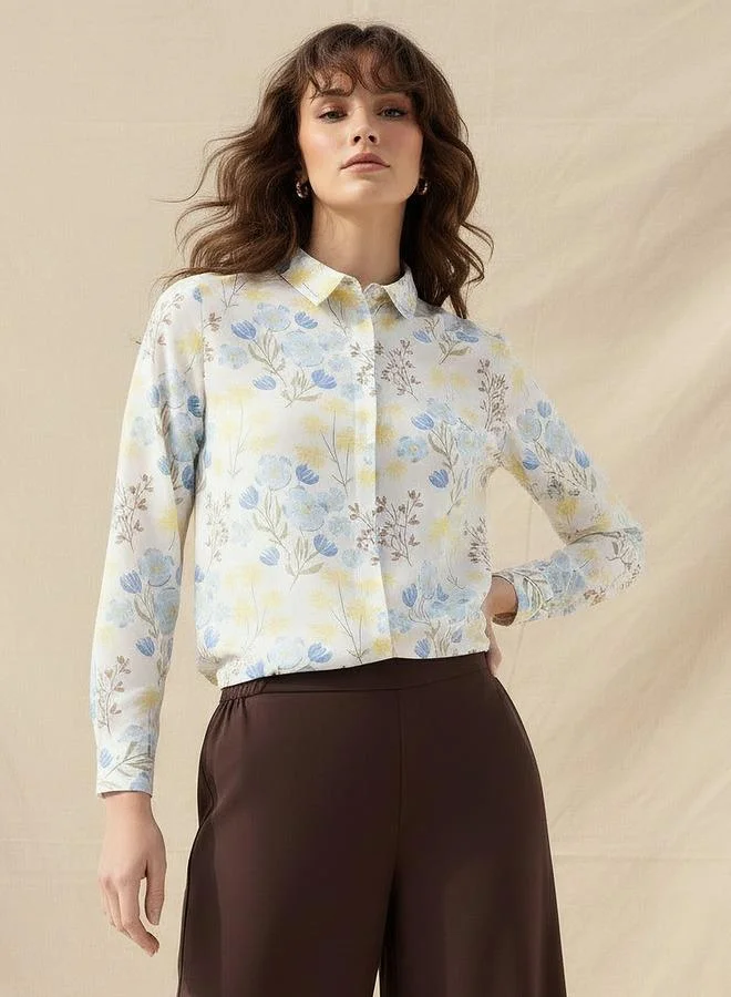 Splash FAV Viscose Shirt with Floral Print