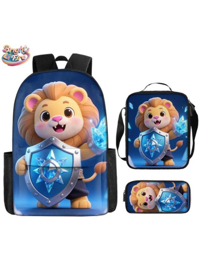 Bright Li Fire Unlock the new fashion of childish fun! Three-piece set of bags, cartoon elements for children and teenagers (students, children, friends' outings, mountain climbing, schooling, etc. can be used) - 48  - Image 1