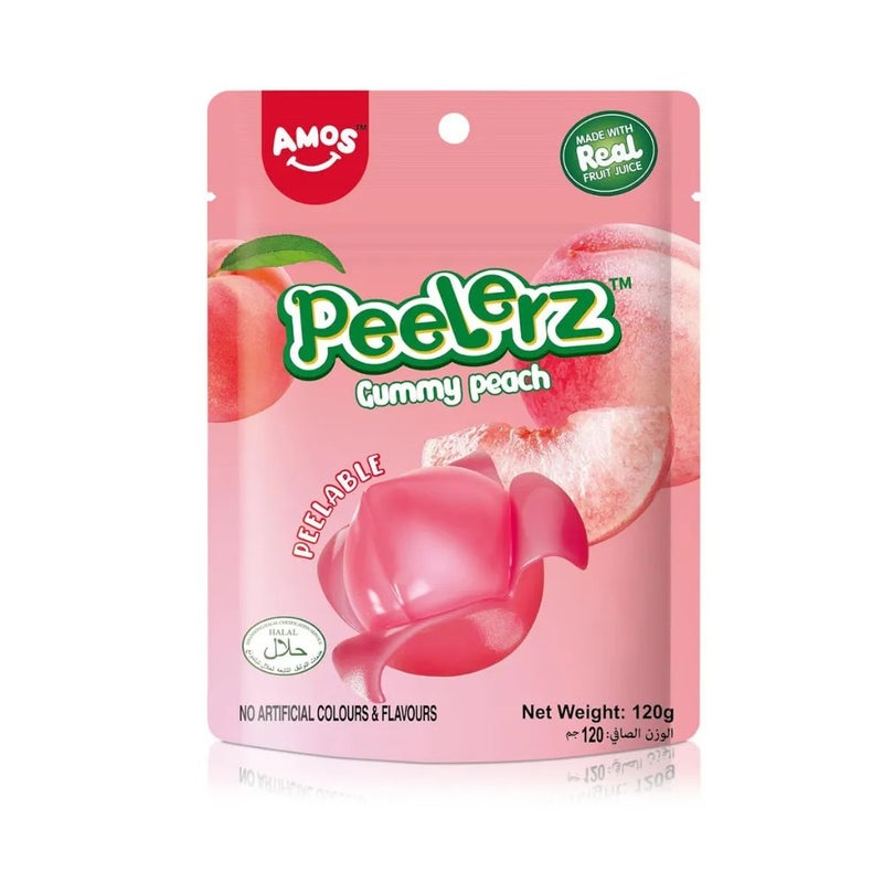 Amos Peelerz Gummy Peach Flavored Candy- 120gms