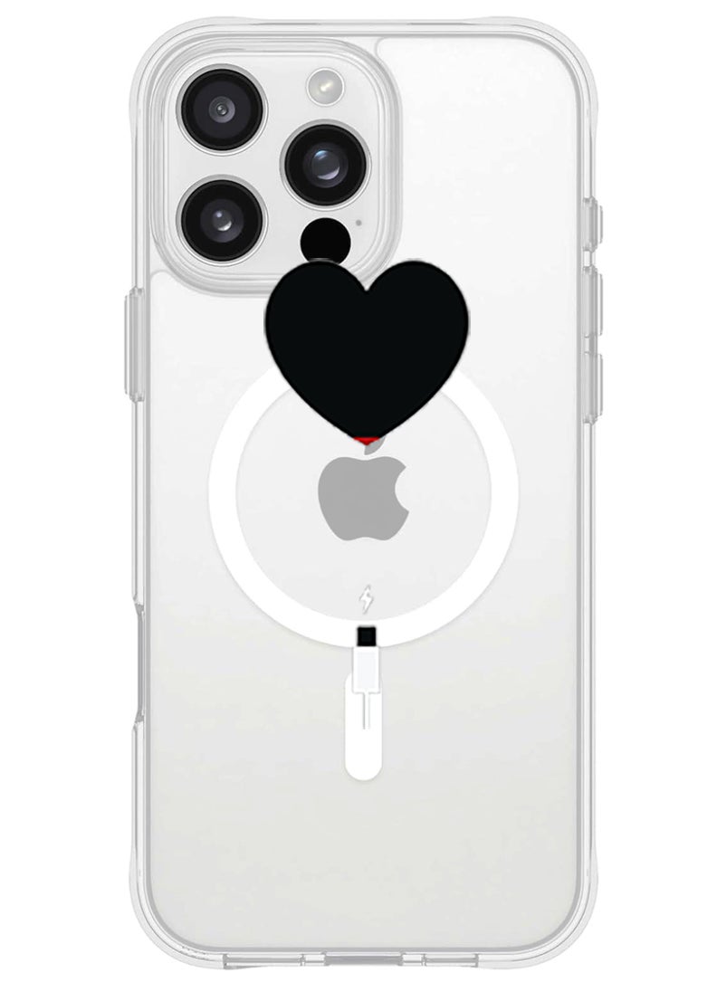Theodor - iPhone 16 Pro Max Magsafe Magnetic Case for iPhone Compatible with Wireless Charging, Shockproof Phone Bumper Cover - Heart Battery Low - Image 1
