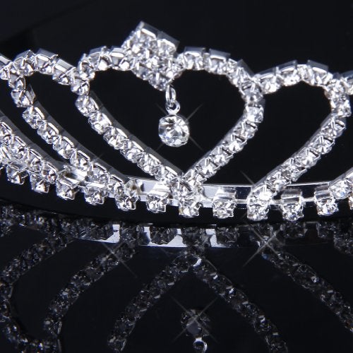 ReNext Stylish Rhinestones Princess Crown Headband Hair Clip Tiara Wedding Bride Pin - Image 5