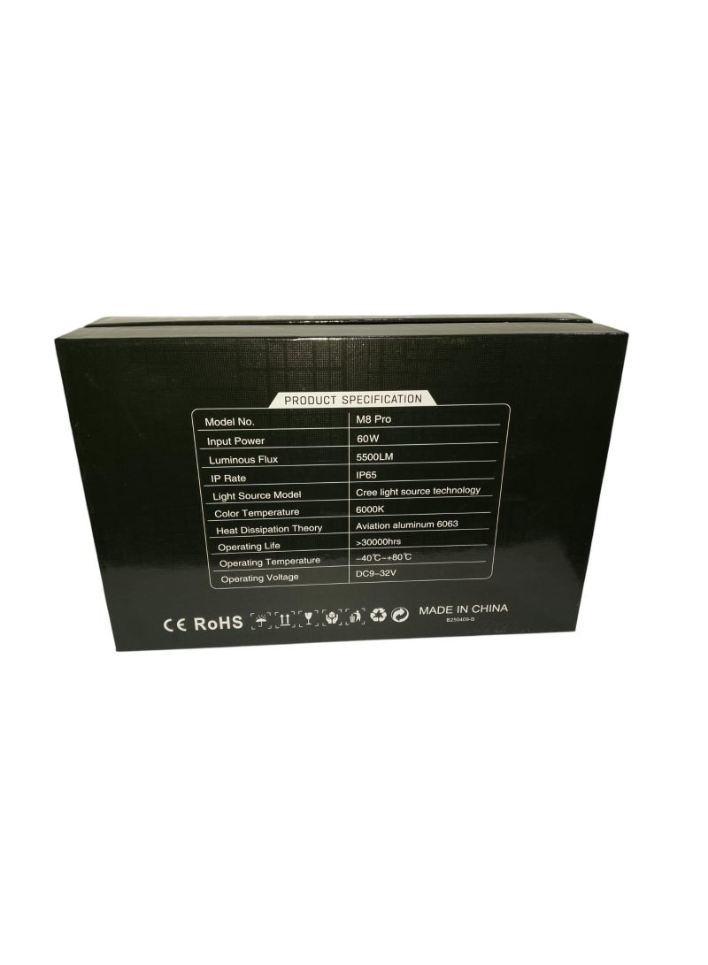 فالكون مجموعة مصابيح أمامية للسيارة LED من Falcon H7 M8 PRO 5500 لومن 60 واط 500% سطوع - Image 3