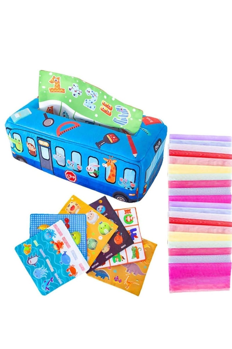 XICEN Soft Baby Tissue Box Toy, Sensory Toys for Infants Aged 6 to 12 Months Old, Preschool Montessori Toys for Toddlers Boys Girls, Early Education Learning Toys - Image 1