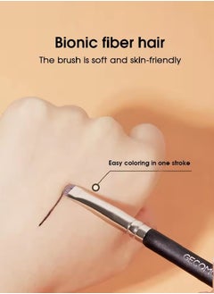 Gecomo 1pc Eyeliner brush eyebrow brush do not eat powder easy overhand blade flat head brush circular arc brush eye repair makeup brush  - Image 5