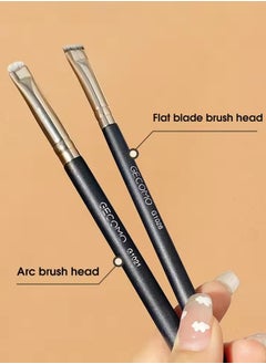 Gecomo 1pc Eyeliner brush eyebrow brush do not eat powder easy overhand blade flat head brush circular arc brush eye repair makeup brush  - Image 3