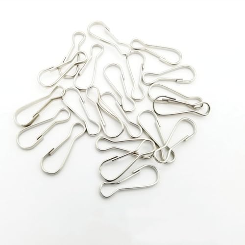 BeeSpring 100 Pcs Metal Spring Hooks 1" 25mm Purse Pulis Snap Clip for Lanyard Zipper Pull ID Card Key Chain Findings (Silver) - Image 3