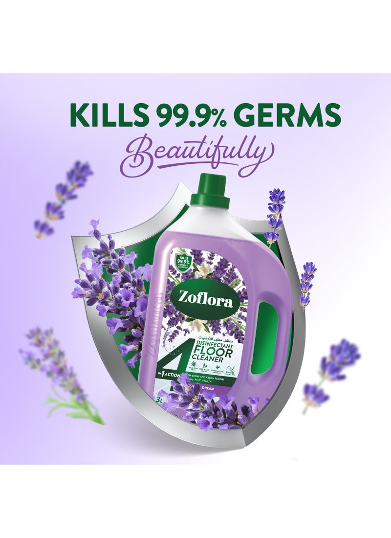 Zoflora 4 In 1 Disinfectant Floor Cleaner Lavender Dream 3L - Image 2