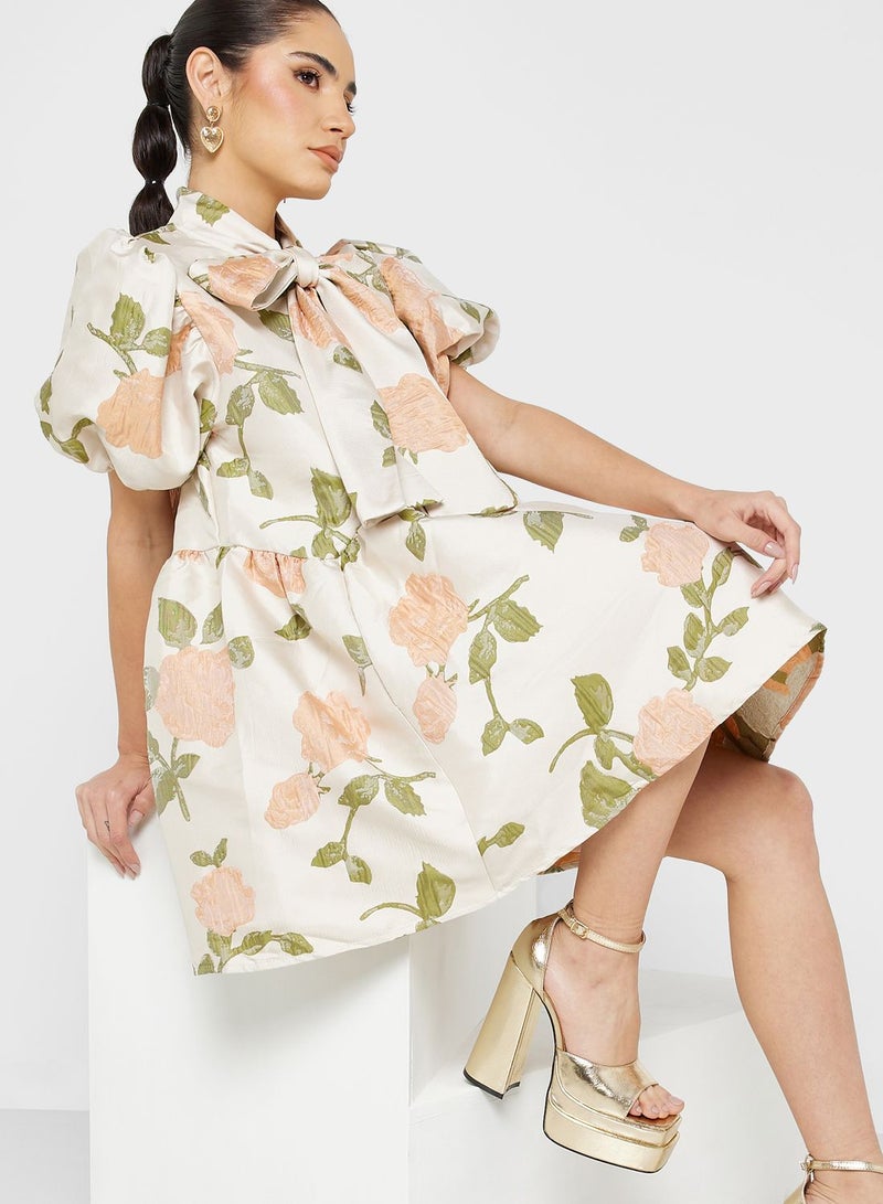 sister jane Floral Bow Mini Dress - Image 1