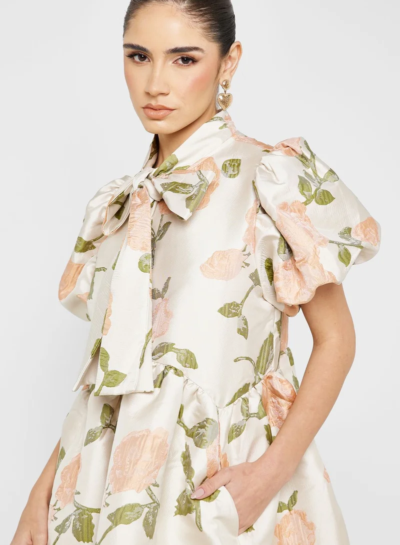 sister jane Floral Bow Mini Dress