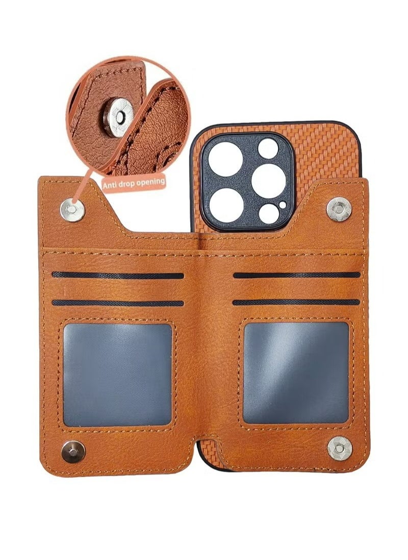 X-level iPhone 15 Pro Wallet Case Cover With 【RFID Blocking】Wallet Zipper Credit Card Phone Holder With Flip Camera Len Protector PU Leather Back Anti-Scratch Shockproof Cover For Women Men  - Image 4