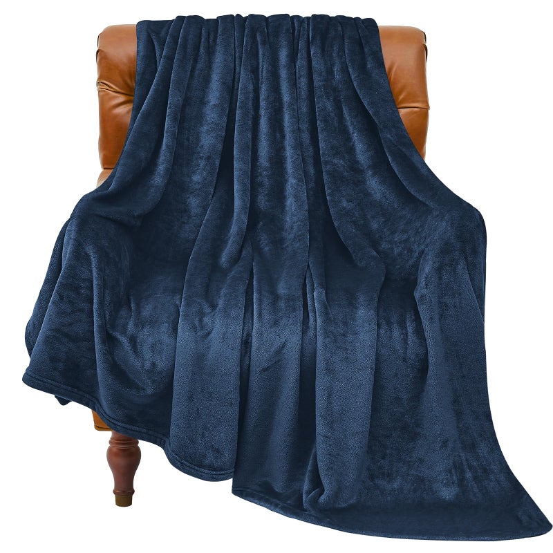BEDELITE Fleece Blanket Navy Blue Throw Blankets for Couch & Bed, Luxury Plush Cozy Fuzzy Blanket 50" x 60", Super Soft Warm Lightweight Throw Blanket for Travel Camping - Image 1