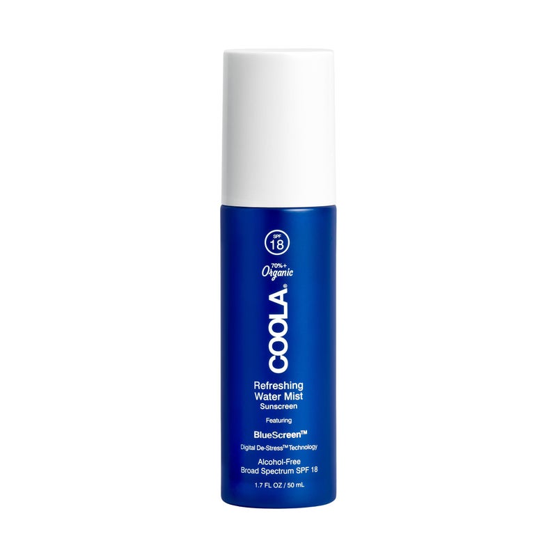 COOLA Organic Refreshing Water Mist Face Moisturizer with SPF 18, Dermatologist Tested Face Sunscreen with Plant-Derived BlueScreen Digital De-Stress Technology, 1.7 Fl Oz - Image 1