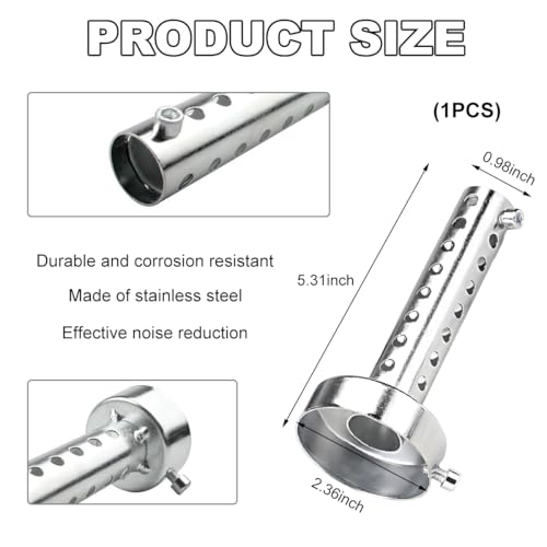 Wevdn Motorcycle Exhaust Silencer, Stainless Steel Motorcycle Exhaust Muffler Insert, Exhaust Muffler Assembly Turbo Sound Muffler for Motorbike, Universal Motorcycle Accessories (60mm) - Image 2