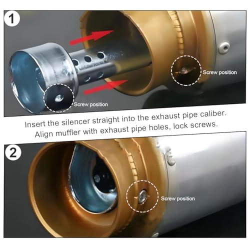 Wevdn Motorcycle Exhaust Silencer, Stainless Steel Motorcycle Exhaust Muffler Insert, Exhaust Muffler Assembly Turbo Sound Muffler for Motorbike, Universal Motorcycle Accessories (60mm) - Image 4