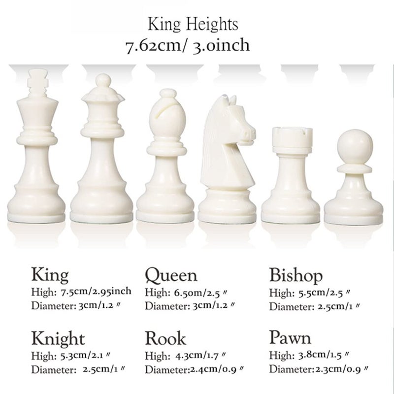 Green Vinyl Roll Up Travel Chess Set With Tournament Chess Pieces And Mat - Image 4