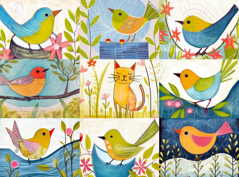 Cross & Glory Cross Glory Vibrant Cat in The Birds Nest 1000 Piece Jigsaw Puzzle for Adults Bird Cat Collage 20 x 27 Inches - Image 3