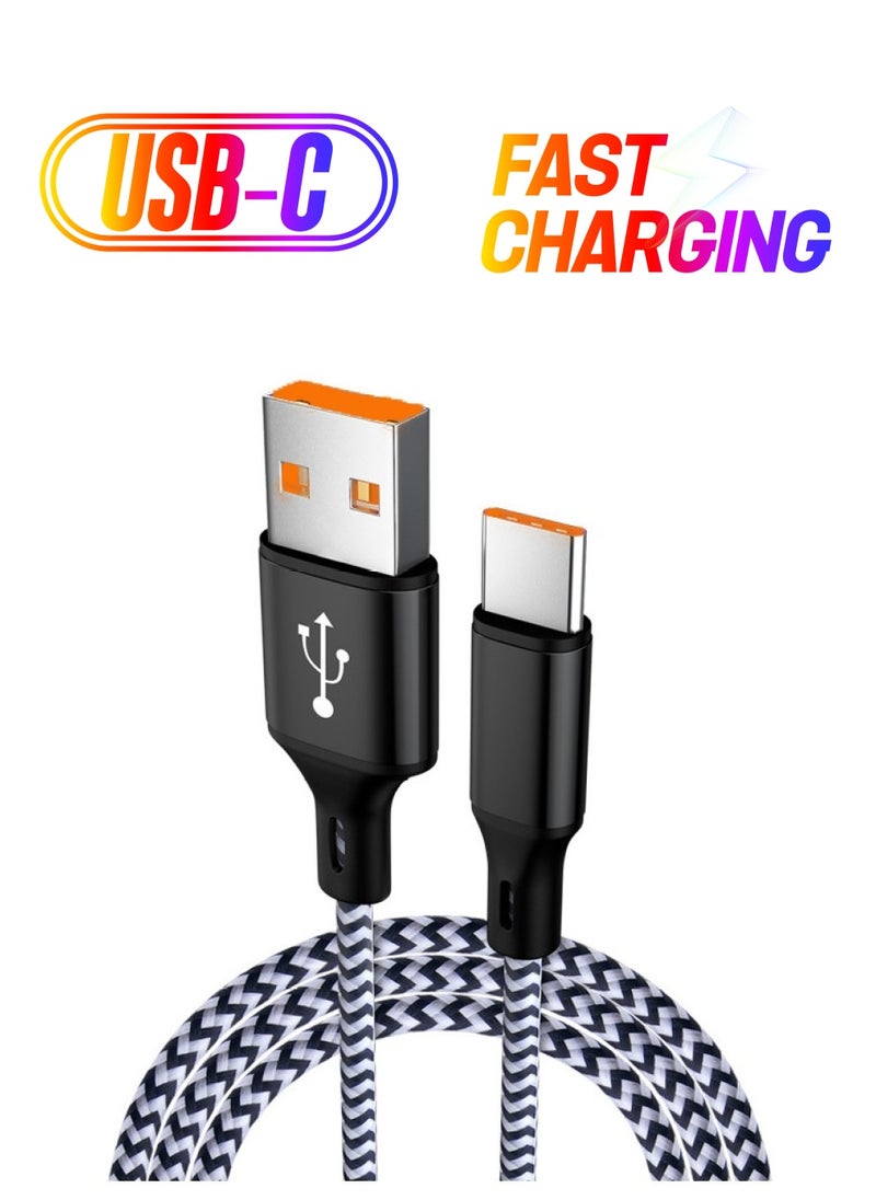 USB Type-C Cable 3.28ft / 1 Meter Nylon Braided Fast Charging USB to USB C Cord Charger Wire for Android Phones Huawei Xiaomi Phones 