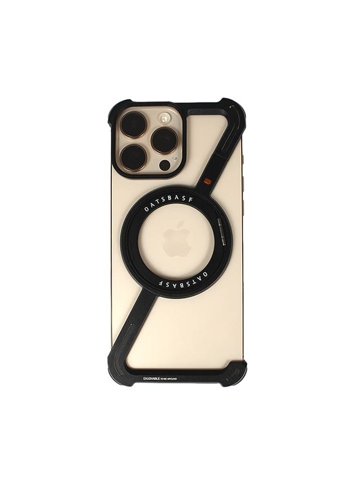 iPhone 16 Pro Max Case with 360° Rotating Kickstand Bumper Z Case | Shockproof, MagSafe Compatible, Metal Slim Protective Shell Suitable for Black Titanium  - Image 4