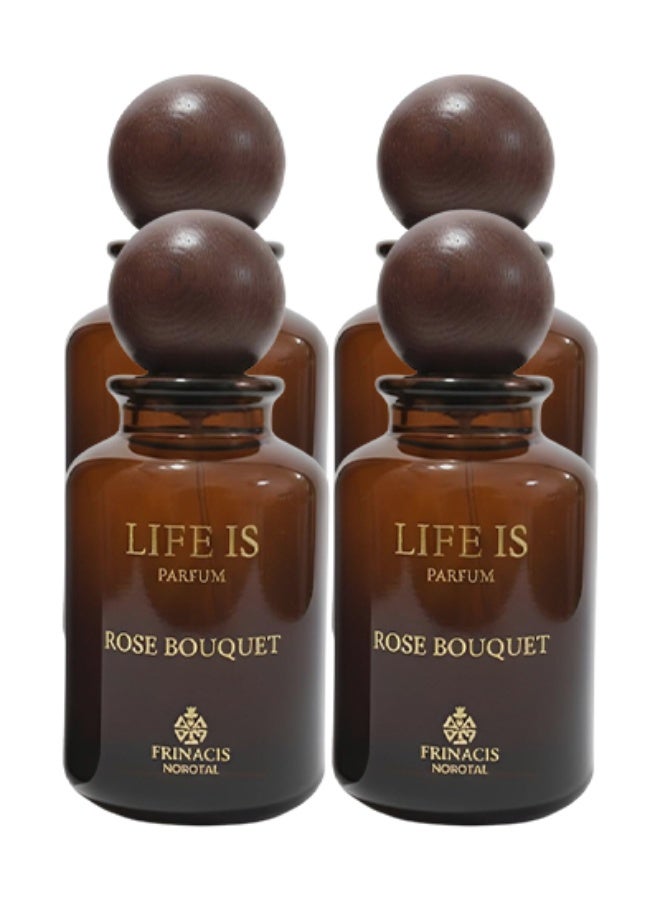 Infinito 4 Pieces Life Is Rose Bouquet Perfume For Unisex 100ml EDP - Image 1