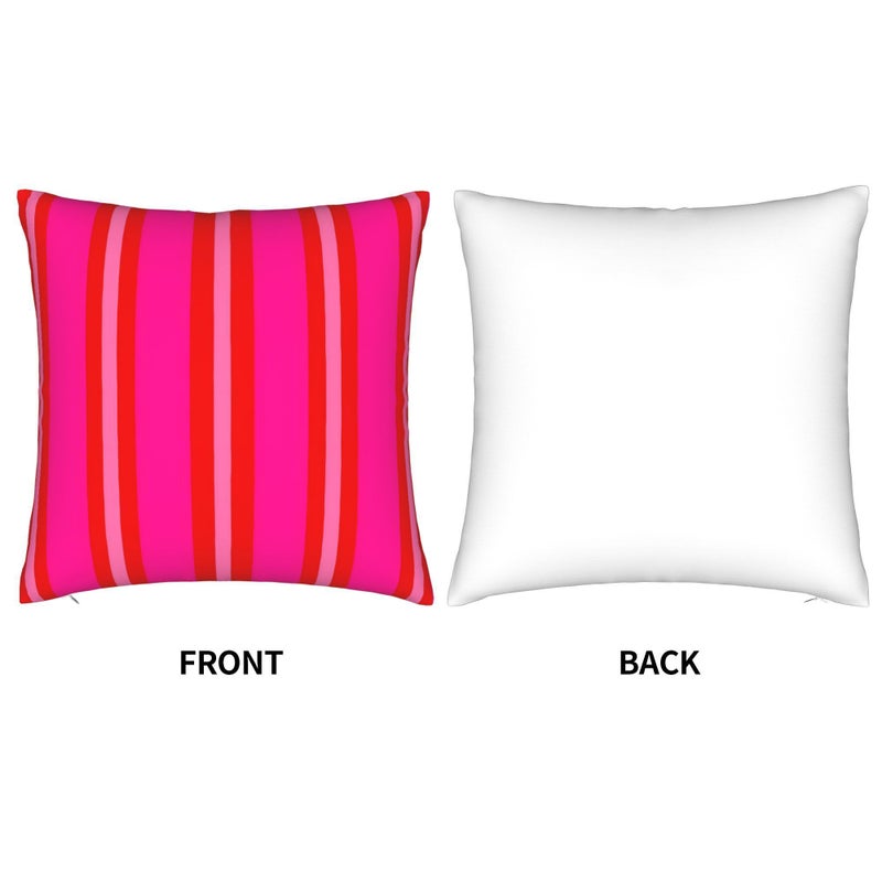 Multicolor Summer Stripes Single Sided Printed Pillowcase 17.72x17.72 Inch - Image 2