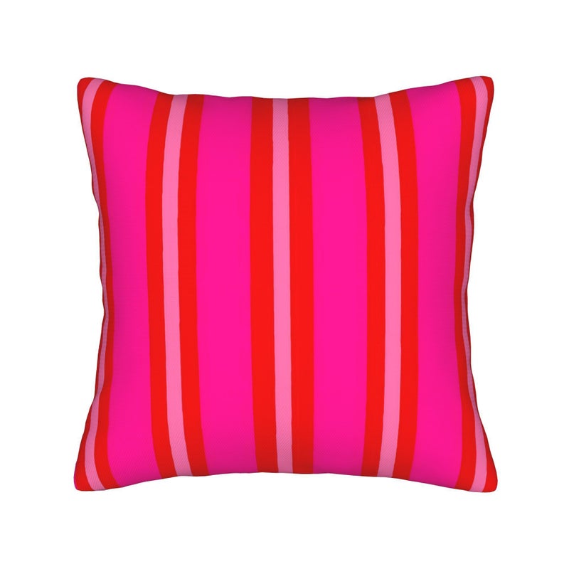 Multicolor Summer Stripes Single Sided Printed Pillowcase 17.72x17.72 Inch - Image 1