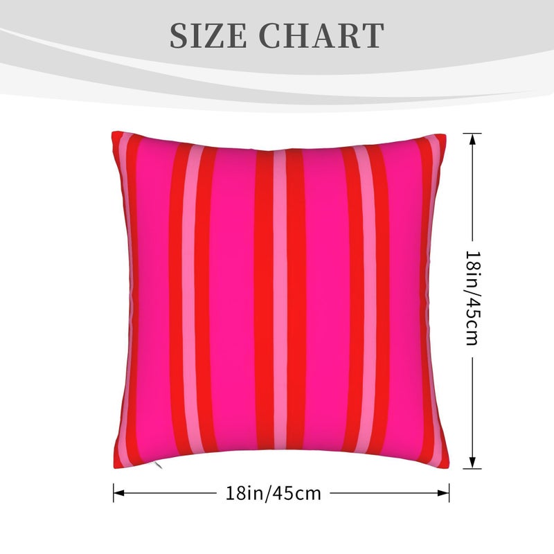 Multicolor Summer Stripes Single Sided Printed Pillowcase 17.72x17.72 Inch - Image 4