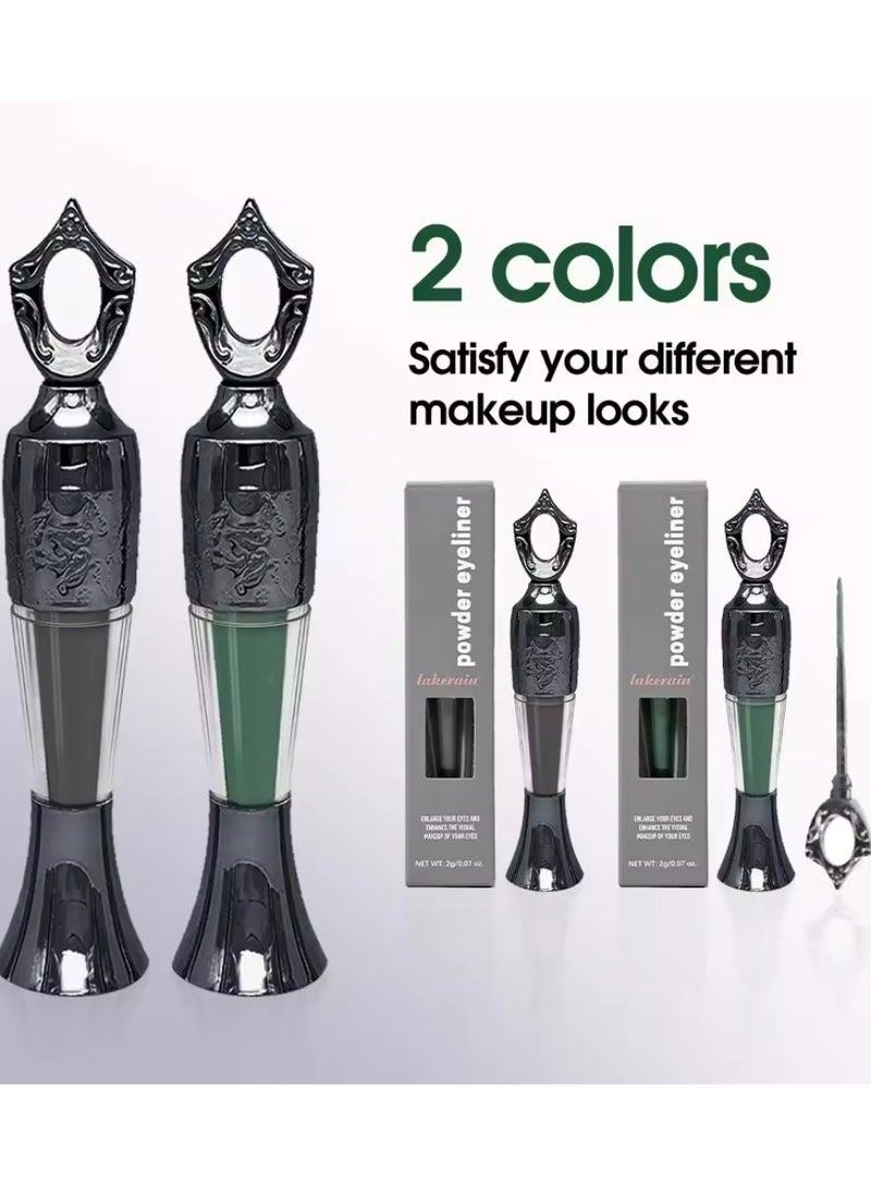 lakerain Powder Eyeliner 100% Natural Plant Formula Powder Eyeliner Easily Removed Eye Makeup Natural Eyeliner Last for All Day Long Lasting Dry Powder Eyeliner Dark Green 02 - Image 4